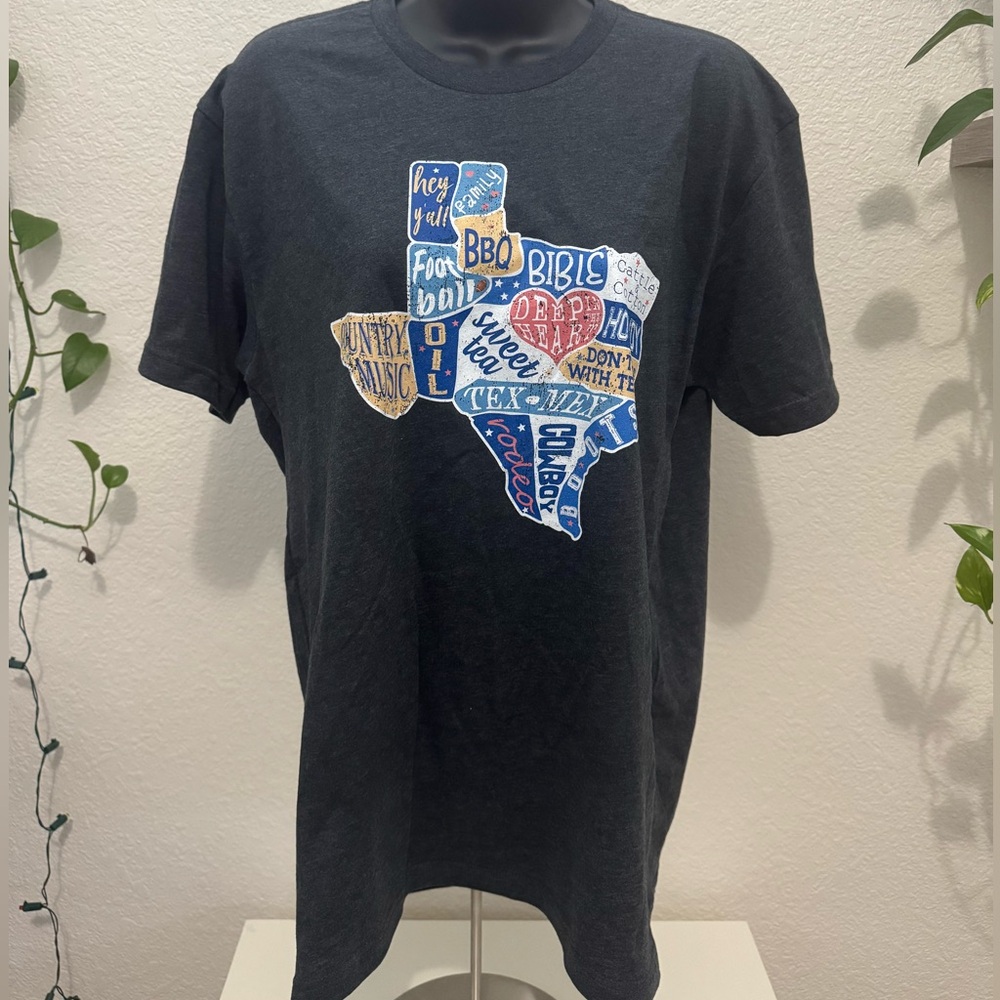 Unisex Texas Graphic T Shirt Vintage Style Black Size M